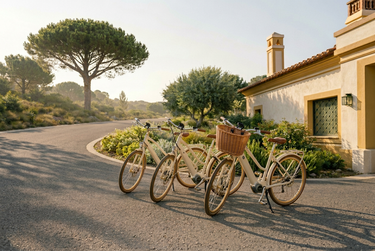 Cream bicycles